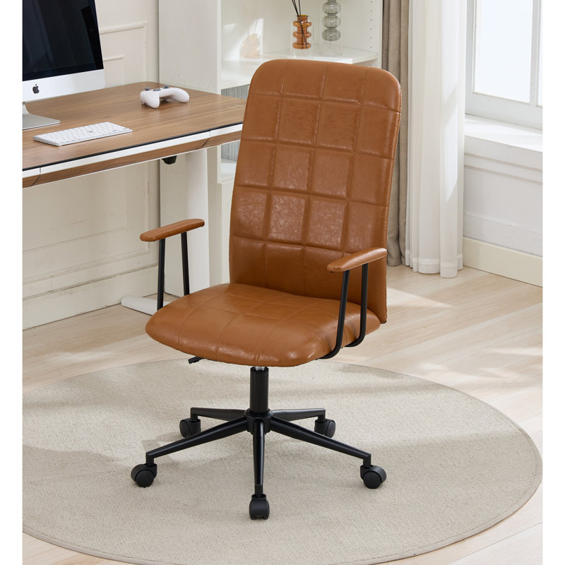 Ensemble de chaises de bureau modernes et réglables, cuir d'unité centrale brun antique, pour plus de confort et de style
