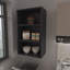 Armoire murale Chinle en mélamine avec rangement ouvert, noir-21524898-21524895