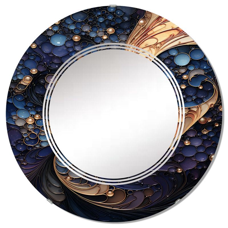 Lagerfeld - Miroir mural moderne rond, 32 po x 32 po