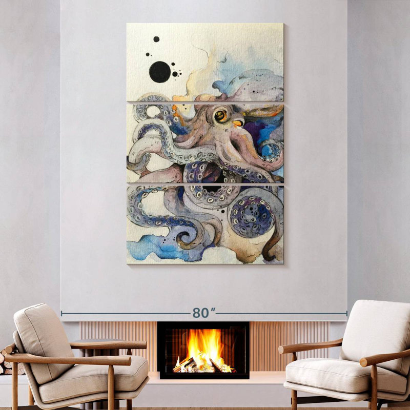 Brampt Dreamy Octopus, 74" H x 48" W