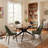 69.3" Rectangle Pedestal Dining Table With Metal Base-135114262