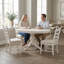 Ensemble de table de salle à manger extensible 5 pièces avec chaises à dossier échelle - Retro Farmhouse Kitchen Furniture-1740668754