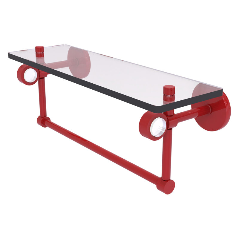 Tablette flottante avec barre à serviettes Clearview, H 6,2 po x l 16 po x P 5,65 po, Rouge pompier