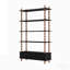 Bibliothèque avec bibliothèque et bibliothèque en bois de 74,4 pouces de hauteur, étagères et tiroirs de rangement noirs à 5 niveaux, tablettes modernes autoportantes en placage de bois massif, salon, salle d'étude, cuisine