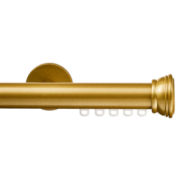 Reba Single Traverse Curtain Rod, Gold, 48"