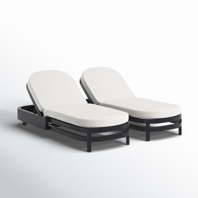 Everlee Outdoor Aluminum Chaise Lounge with Sunbrella Cushions