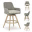 Tabouret de bar d'extérieur avec coussin Thiet (ensemble de 2)