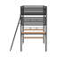 Lit mezzanine simple à 3 tablettes pour poste de travail en métal, noir mat