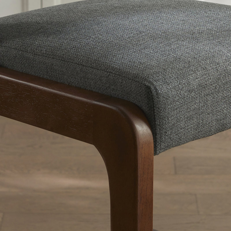  Ensemble de 6 tabourets de bar rembourrés à assemblage rapide de style moderne avec pieds en bois, Gris, 6