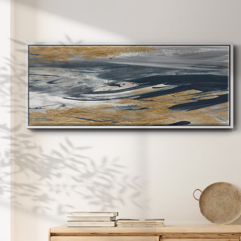Tumultuous Navy- Framed Canvas