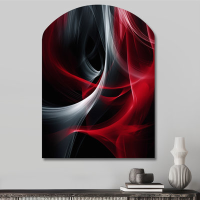 Clemetine - Asymmetrical Abstract Modern Waves Metal Wall Art, Arch Metal Wall Sculpture Print