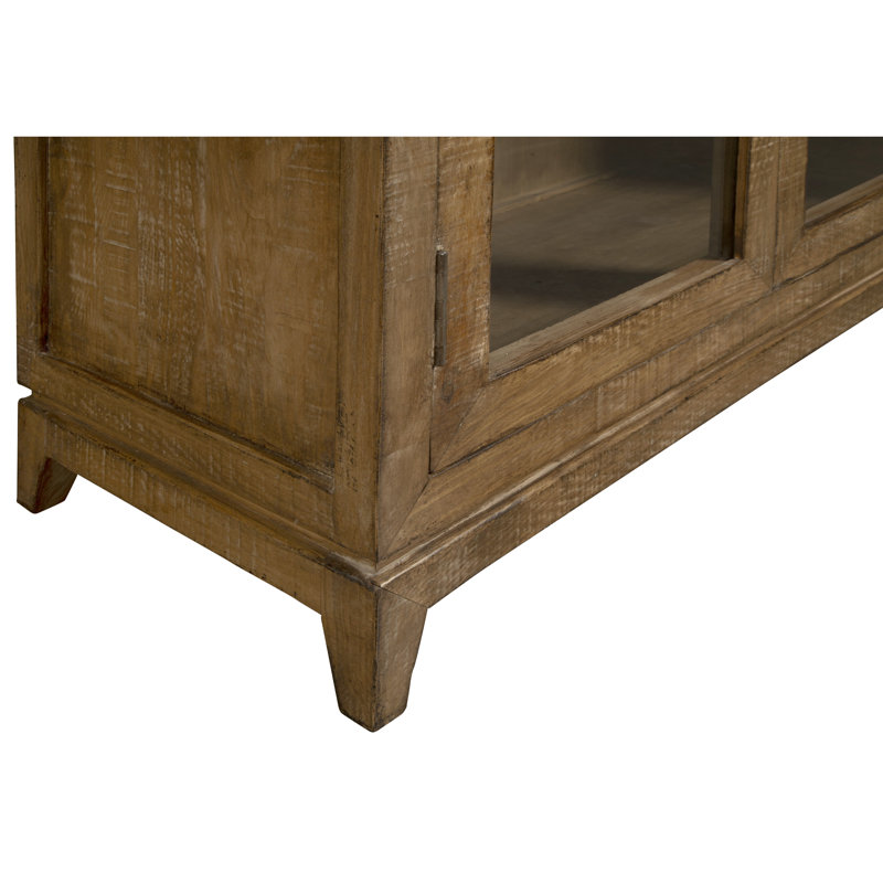 Grand vaisselier Orla, 2 portes en verre, bois récupéré brun antique