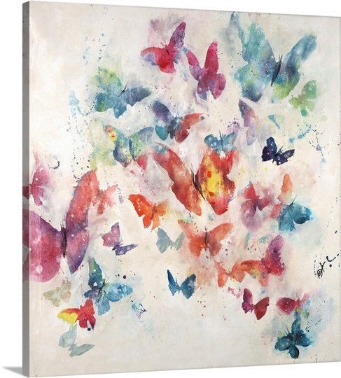 Gaura «Flutterby Wisps» par Farrell Douglass, reproduction d'art sur toile, H 36 po x l 34 po x P 1,5 po