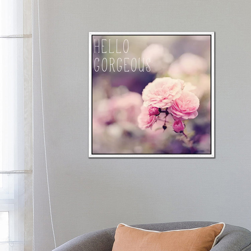Hello Gorgeous by Sarah Gardner - Floater Frame Gallery-Wrapped Canvas Giclée on Canvas, 66.04 cm H x 66.04 cm W, White