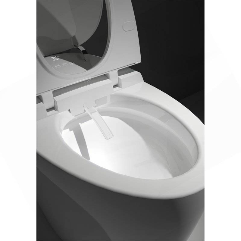 Unique Smart Toilet With Bidet Built In, Intelligent One Piece Toilet For Modern Bathroom, Auto Open/Close Seat, Foot Sensor, LED Display,Night Light, Warm Water & Dryer