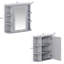 Armoire de rangement de salle de bain avec miroir, armoire à pharmacie avec tablette en bois réglable et portes, armoires de rangement montées avec 6 tablettes ouvertes, gris-357547411