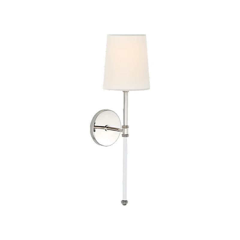 Suzanne Kasler Camille Sconce, Polished Nickel, Fabric