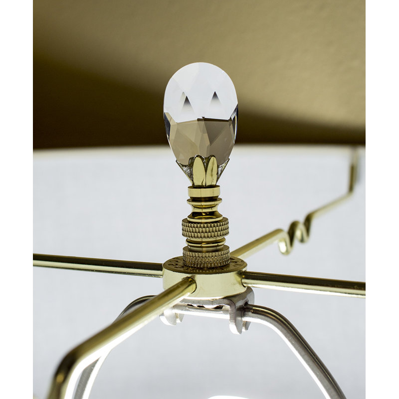 Faîteau à lampe légère en cristal stephanov, Laiton poli