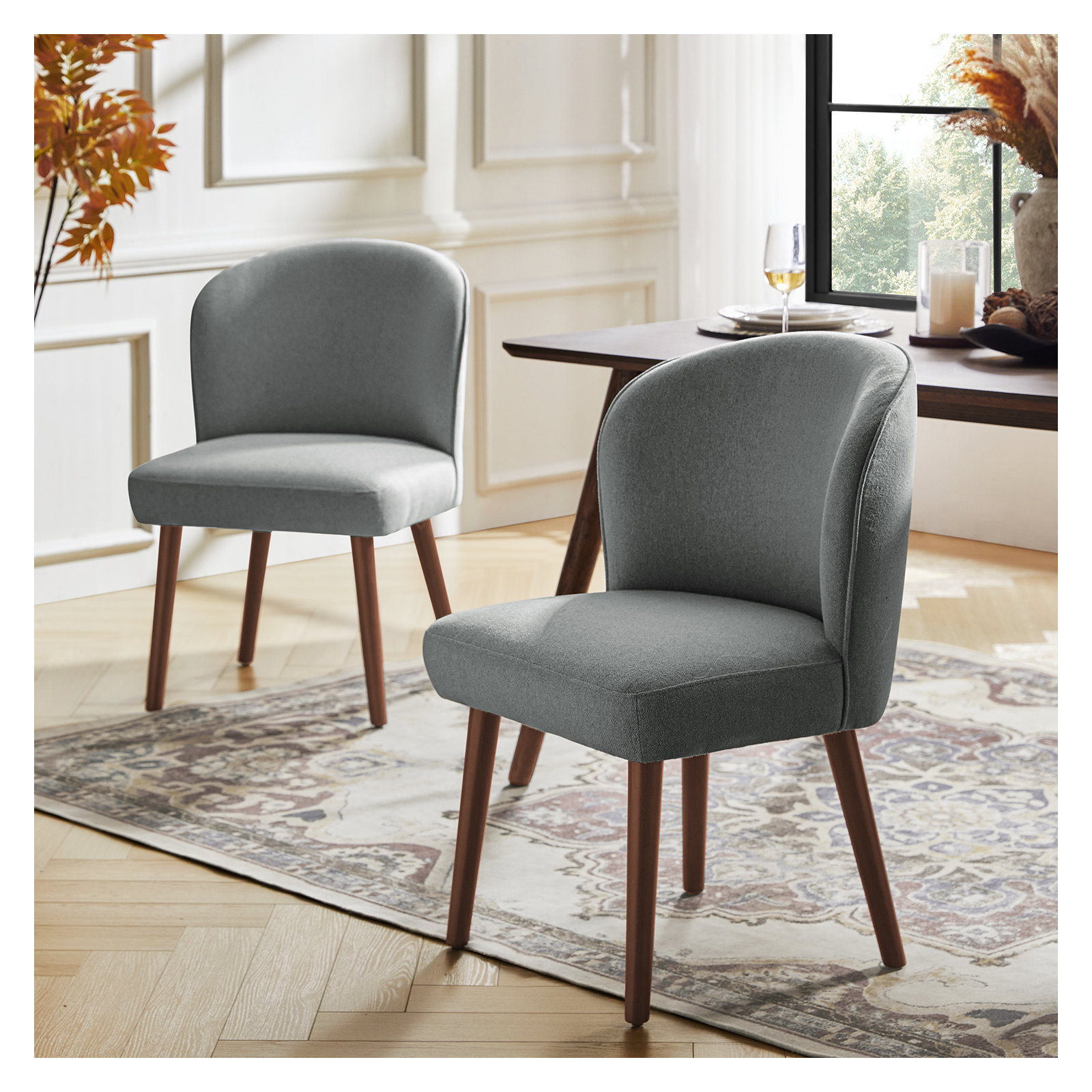 Davia Upholstered Dining Chair, Gray