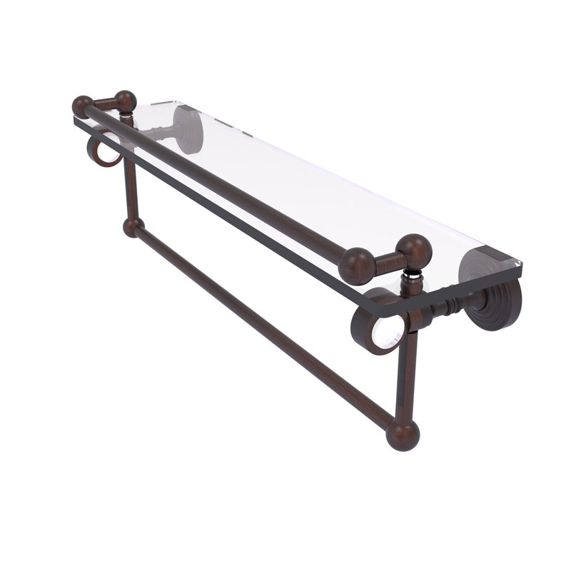 Étagère murale en verre Jarrell, H 5,5 po x l 22 po x p 6,8 po, Bronze vénitien