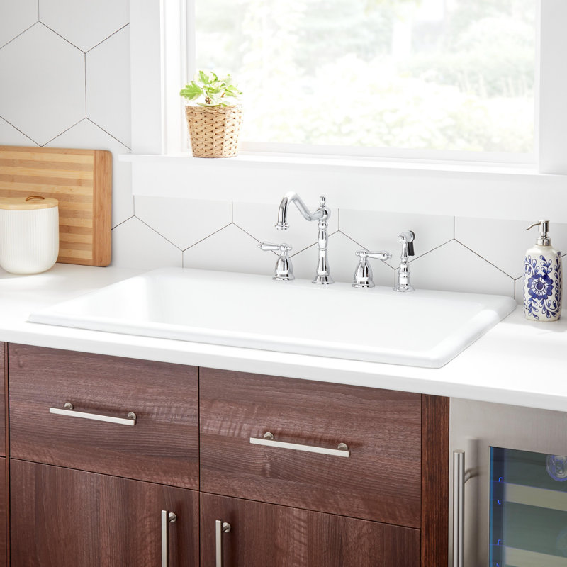 Frattina 36" L Drop-In Kitchen Sink, 4 hole