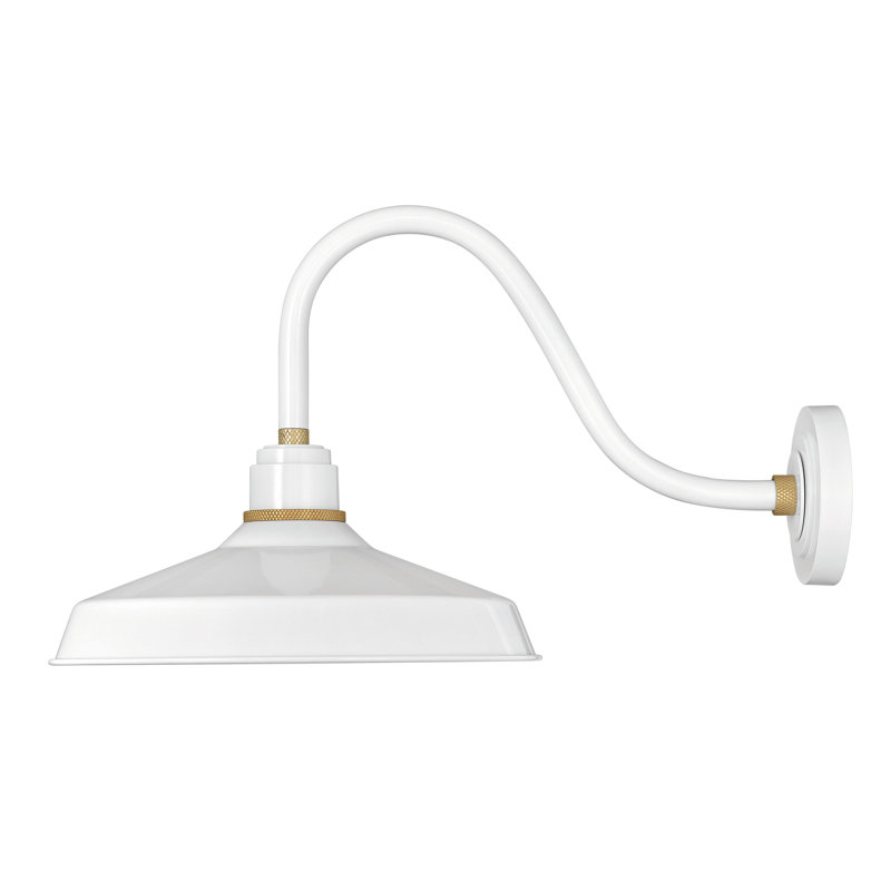 Velarie Aluminium Wall Light, Gloss White, 17.25" H x 16" W x 32.5" D