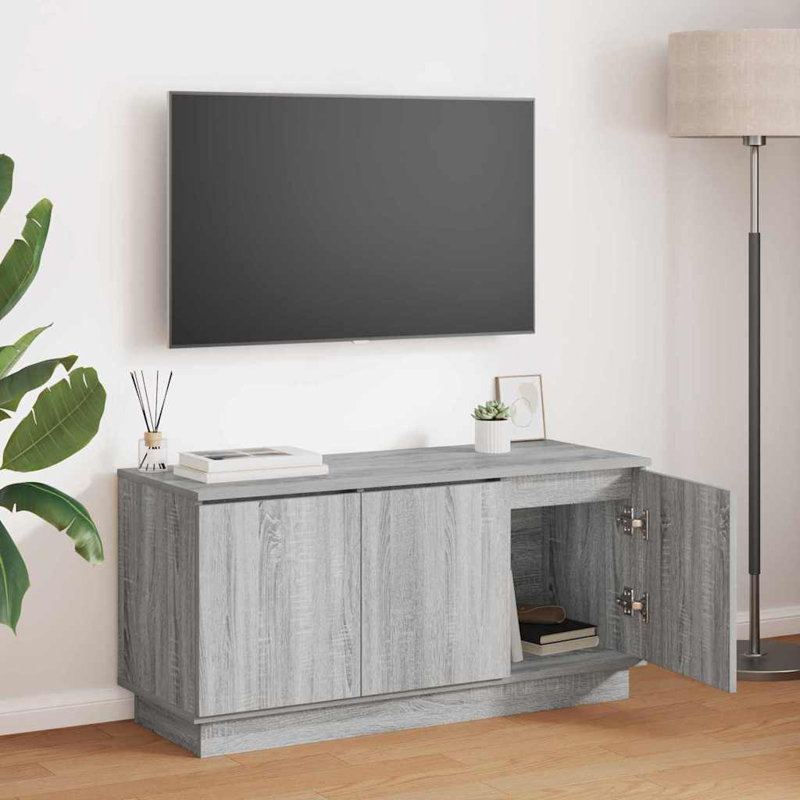 TV Cabinet With LED 100 X 38 X 49 Cm, Gray Sonoma
