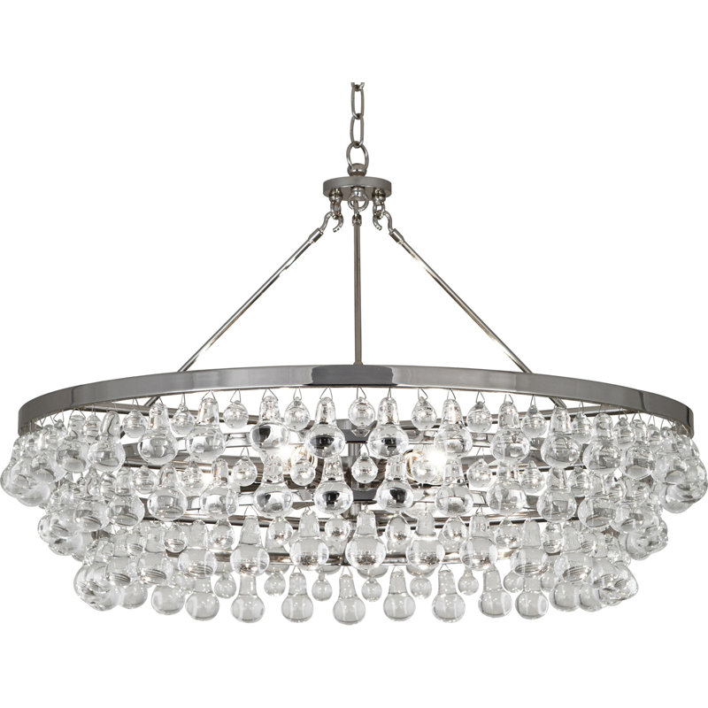 Bling 6 - Light Chandelier, Polished Nickel
