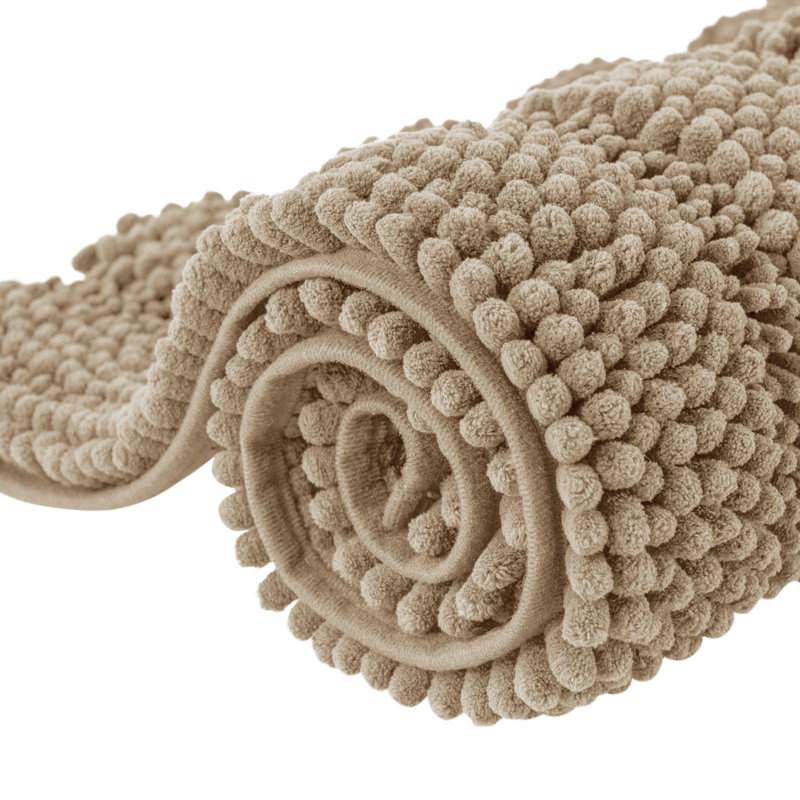 Tapis de salle de bain en chenille douce Chenault, tapis de bain rectangulaire en microfibre à envers antidérapant, séchage rapide