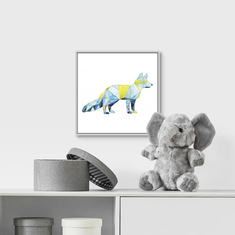 Art sur toile Cartaya Geo Animal IV, H 12 po x l 12 po x P 1,75 po, Cadre flottant blanc