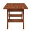 Table de salle à manger rectangulaire en bois aggloméré 71 po x 71,5 po en bois de noyer avec pieds à double panneau incliné et table de salle à manger moderne pour 6 à 8 personnes-1870689752