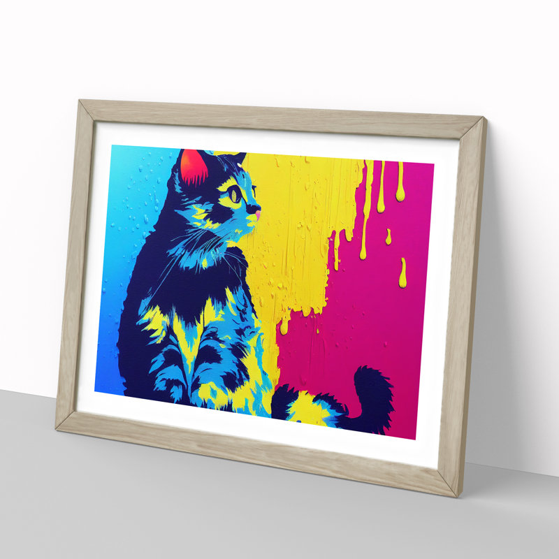Cat Splash Vol.5 Abstract - Framed Print, 46cm H x 64cm W x 2cm D, Oak