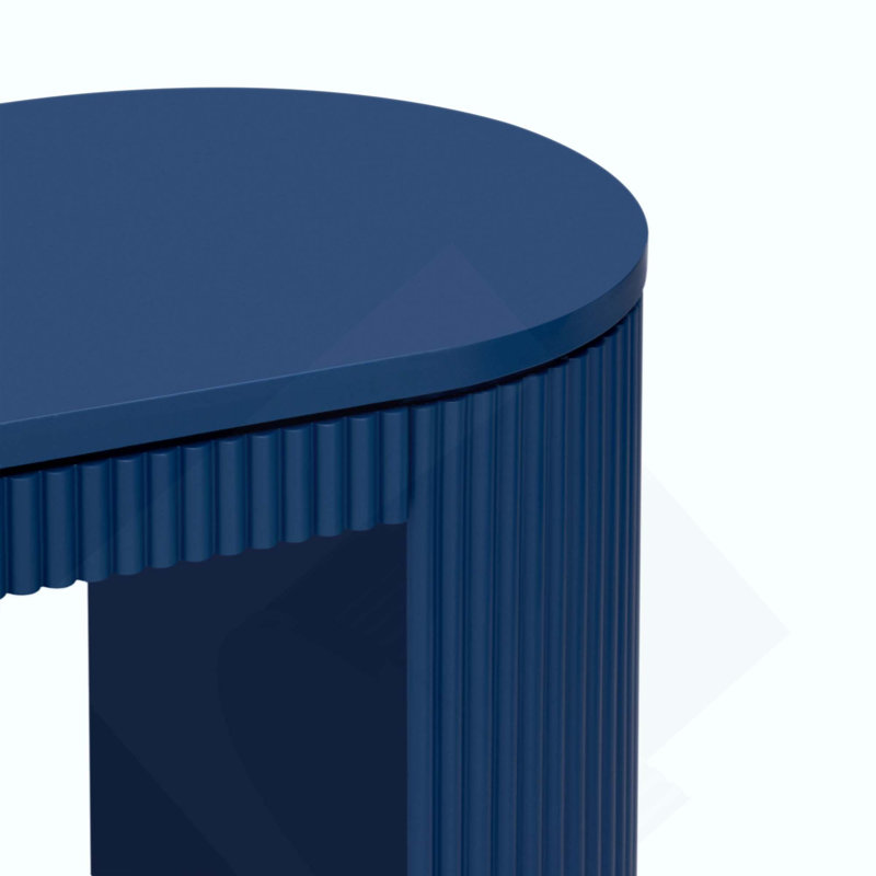Console incurvée à rayures verticales uniques, idéale pour le salon, le bureau et l'entrée, Marine