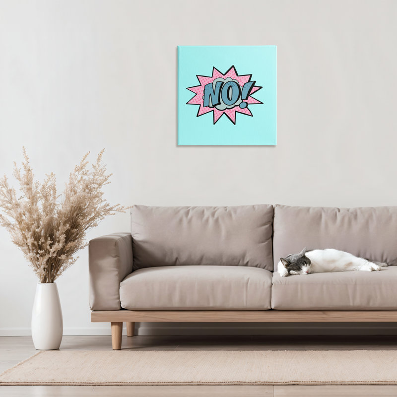 No Comic Speech Bubble Canvas, design by Ashley Singleton, 17" H x 17" W