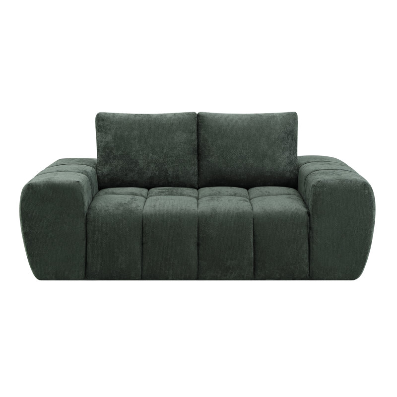 Medwin Green Linen Compressed Loveseat