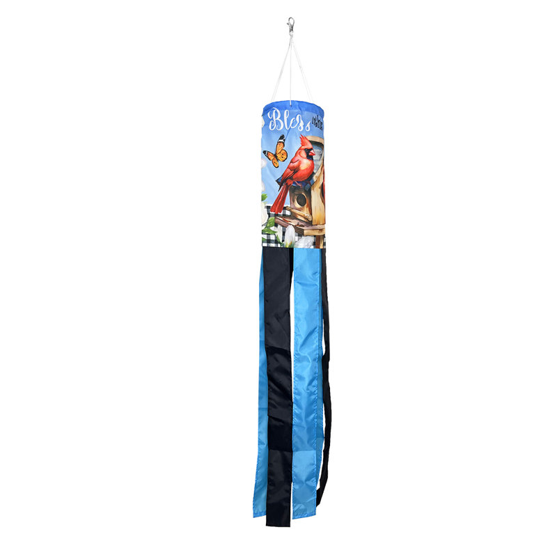 Bless This Home Cardinal Windsock, Oiseaux bleus/noirs/rouges