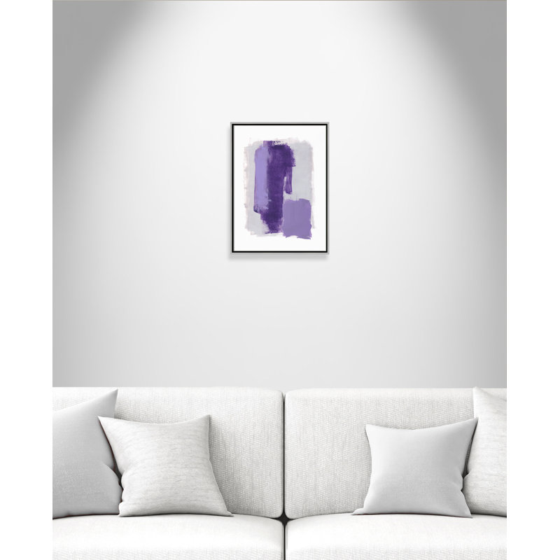 Lavender Falls 1 - Cadre flottant, reproduction d'art sur toile, H 24 po x l 18 po x P 2 po, Cadre argenté