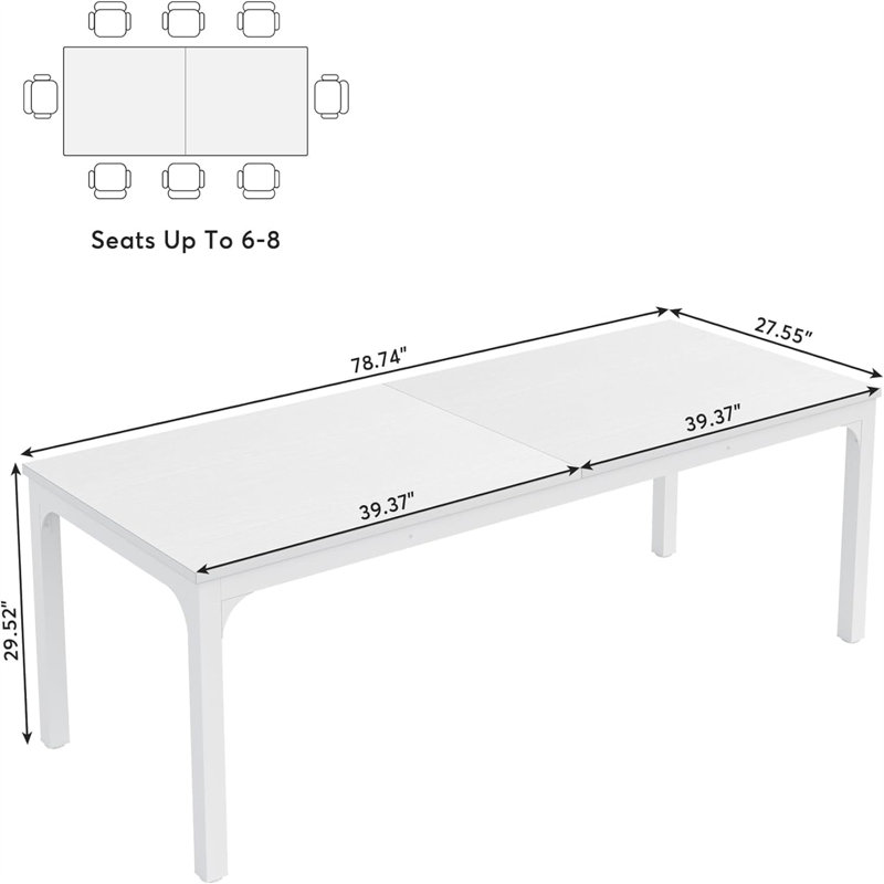 Bureau d'ordinateur l 78,74 po Perello, Blanc