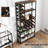 Floor Wine Bottle & Glass Rack in Rustic Brown