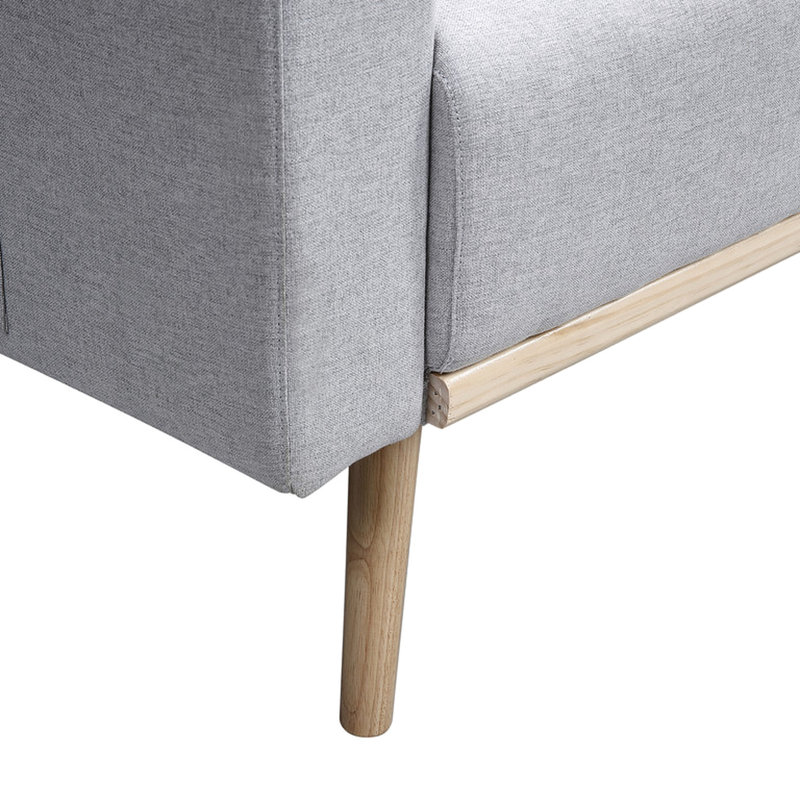 Tissu en lin gris avec poches et 2 coussins décoratifs - 75 dans les ports de charge et
