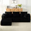 Canapé modulaire en velours côtelé noir à 4 places avec siège profond, style Cloud Couch, multifonctionnel, sans assemblage modulaire-861017478