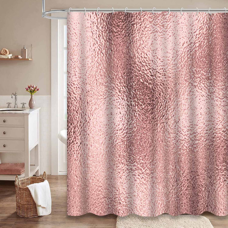 Rideau de douche avec 12 crochets Rose Sparkle, L 72 po x l 72 po