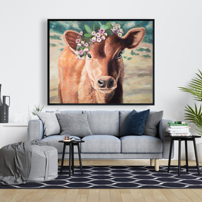 Cute Jersey Cow Print On Canvas