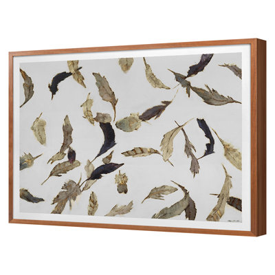 Falling Feathers White 2 Print by Atkinson, Sarah