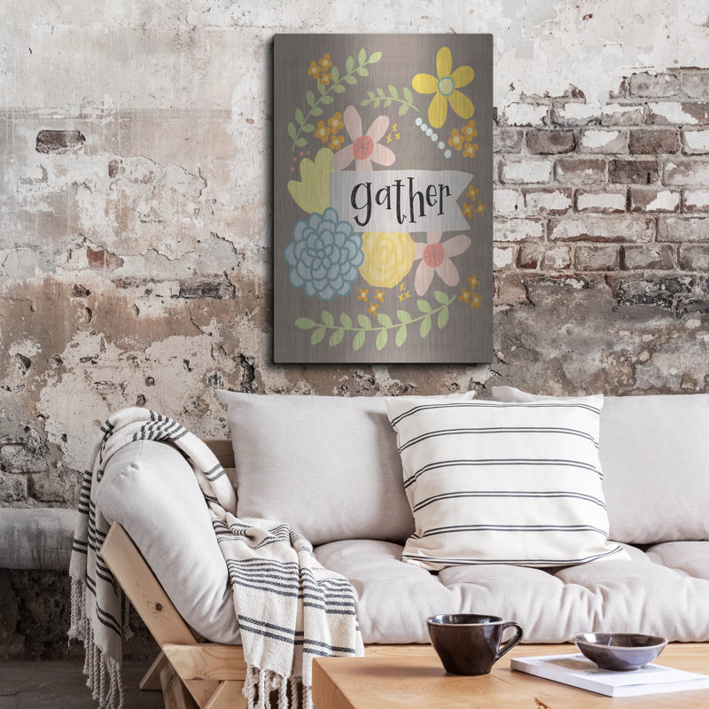 «Gather» par L. Larson, art mural en métal, 16 po x 24 po, H 36 po x l 24 po