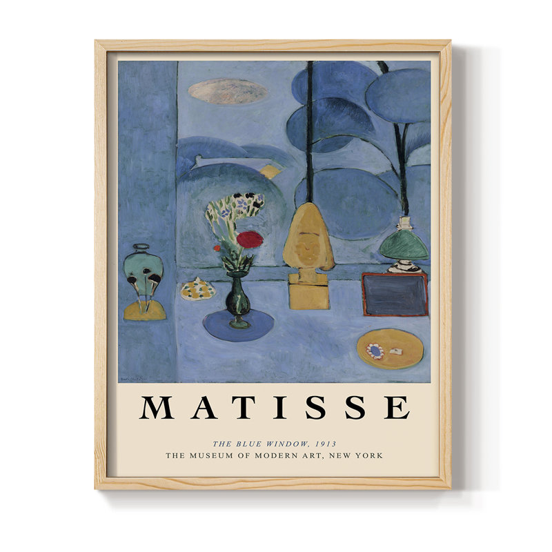 Matisse CC, reproduction d'art encadrée - Bois massif, H 11 po x l 9 po