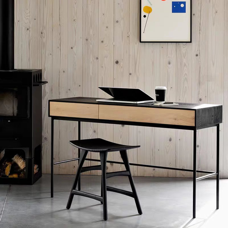 Console moderne avec 2 tiroirs, H 29,53 po x l 55,12 po x P 15,75 po