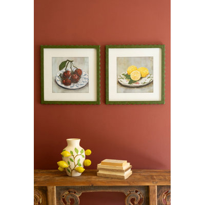  Framed Wall Art, Fruit Prints Under Glass 19.5"H – Multicolor, Set of Two