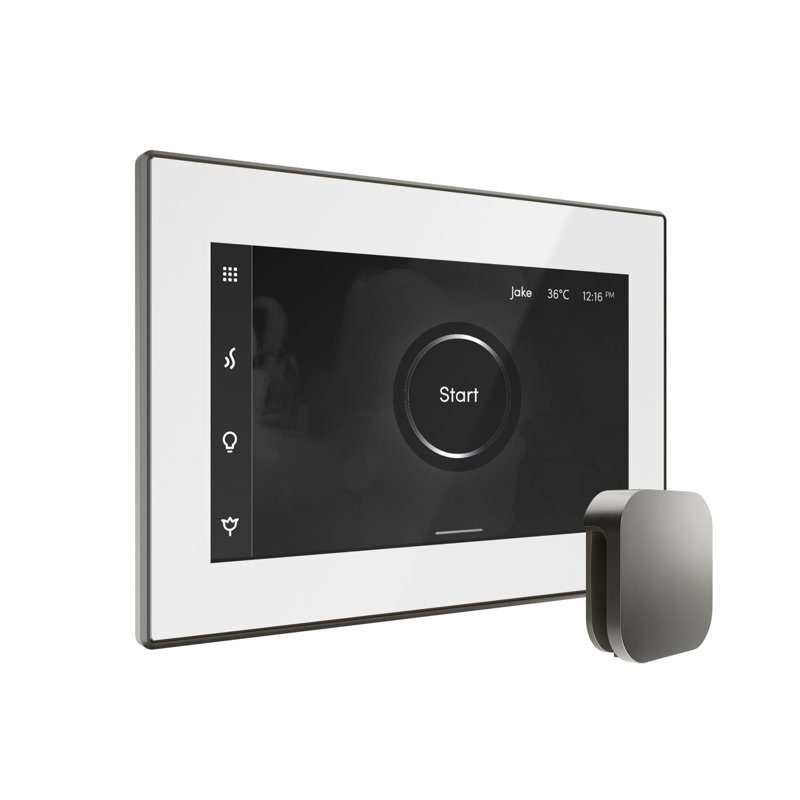 iSteamX Steam Shower Control and Steamhead, White/Satin Steel