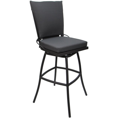 Mastan Powder Coated Aluminum Outdoor 34'' Extra Tall Stool with Cushion